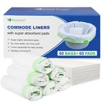 Kovevo 60 Pack Commode Liners With Absorbent Pads, Piece Set, GREEN-120. Fixed Price $35.35.