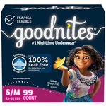 Goodnites Girls Nighttime Bedwetting Underwear Small Medium 3 Packs Multi Col.... Fixed Price $96.89.