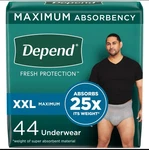 Depend Fresh Protection Adult Incontinence Underwear For Men, Grey Xxl 44. Fixed Price $34.00.
