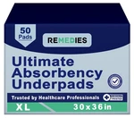 Remedies Disposable Bed 30"X36" 50 Count Large Absorbent Underpads. Fixed Price $35.35.