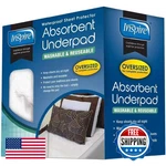 Inspire Washable Reusable Incontinence Underpad, Oversized 36X72 Inches, White,. Fixed Price $43.39.