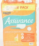 Equate 136041 Assurance Premium Quilted Underpad, Size Xl - 30 Count. Fixed Price $22.94.