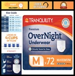 Premium Overnight Disposable Absorbent Underwear - 72 Count, Max Absorbency, 3. Fixed Price $113.04.