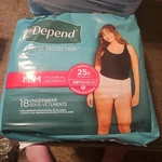 18 Depend Medium Maximum 25X Absorbtion Women's Underwear. Fixed Price $13.99.