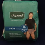 Depend Men's Incontinence Underwear S-m P-m Grey 38 Ct Disposable Maximum. Fixed Price $30.00.