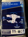 New 4 Packs Attends Bariatric Briefs 5X-LARGE Adult Diapers Tab Closure 32 Total. Fixed Price $68.00.