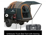 Umbrauto Truck Bed Tent With Awning: 5.5-5.8FT PU3000MM Waterproof Tailgate Pick. Fixed Price $144.00.