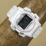 Global Vibralite Mini Vibrating Unisex Silicone Band Quartz Digital Watch 6 3/4". Fixed Price $28.45.