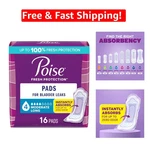 Comfortable 16 Count Poise Incontinence & Postpartum Pads - 4 Drop Absorbency. Fixed Price $11.37.