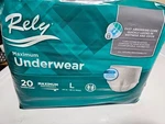 Rely Maximum Absorbency Underwear Size Large - 4X20 Count (80 Total). Fixed Price $70.00.