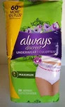 Always Discreet Disposable Underwear Large Maximum 28PK Incontinence. Fixed Price $24.99.