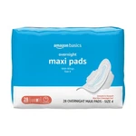 Amazon Basics Thick Maxi Pads With Wings For Periods, Overnight Size 4,. Fixed Price $10.99.