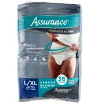 Assurance Mens Incontinence Underwear L/xl Maximum Absorbency 36 Count New. Fixed Price $9.99.