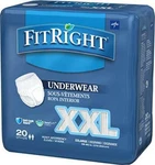Medline Fitright Adult Incontinence Underwear, Heavy Absorbency, Xx-large, 68-80. Fixed Price $37.09.