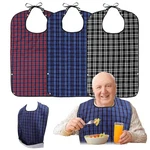 Roylvan Adult Bibs, Pcs Washable 30.71 * 17.91 0.10, Black & Red Blue. Fixed Price $33.76.