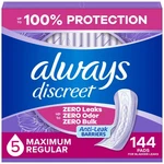 Adult Incontinence Pads Women Maximum Absorbency Regular 144 Count Always Length. Fixed Price $74.99.