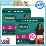 Depend Fresh Protection Incontinence Underwear, Adult Diapers, L, 80 Count. Fixed Price $55.89.