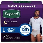 Depend Night Defense Adult Diapers, Incontinence Underwear For Men, Disposabl.... Fixed Price $92.75.