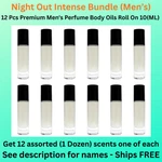 Night Out Intense Bundle - 12 Pack Mens Body Oil Roll On 10ML Bottles. Fixed Price $29.99.