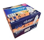 Always Ultra Thin Unscented Overnight Pads Flexi Wings Size 4 Jumbo Pack 80 Ct. Fixed Price $45.99.