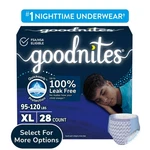 Goodnites Boys Nighttime Bedwetting Underwear, Xl (95-120 Lbs), 28 Count. Fixed Price $38.96.