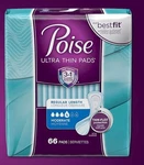 Poise Ultra Thin Incontinence Pads Regular Length #4 Medium 66 Count. Fixed Price $21.40.