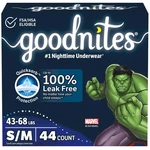 Goodnites Boys' Nighttime Bedwetting Underwear, Small/medium, Multi-colored. Fixed Price $42.96.