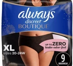 Always Discreet Boutique Incontinence Postpartum Underwear Women Lot 2 18 Pair. Fixed Price $30.00.