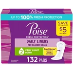 Poise Daily Incontinence Panty Liners, Drop Very Light, 132 Ct.. Fixed Price $25.55.