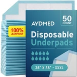50 Incontinence Underpads 36" Xxxl Bed Disposable Adult Max .... Fixed Price $47.99.