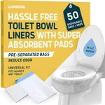 Lunderg Toilet Liners With Lemon Scented Super Absorbent Pads - Value Pack 50.... Fixed Price $62.51.