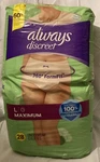 Always Discreet 360 Form Fit, Incontinence Pu ,women, Lg, 38 -50 28 Ct, New. Fixed Price $26.99.