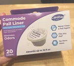 Carebag Commode Liners W Super Absorbent Pad, Box Of 20, Nib. Fixed Price $16.00.