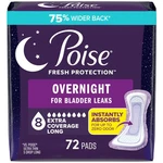 Poise Overnight Incontinence & Postpartum Pads For Bladder Leaks, Long, White. Fixed Price $67.99.