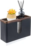 Black Metal Paper Towel Holder W/ Wood Tray Lid, Disposable Napkin Dispenser. Fixed Price $41.99.