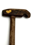 Vintage Handmade Wooden Walking Stick - Cane "j.c." "moore" Gold Clover. Fixed Price $30.59.