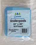 Secure Personal Care Products Underpads 30" X 10-COUNT New SP13050. Fixed Price $24.99.