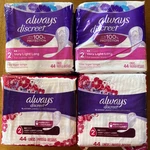 4X Always Discreet 2 Very Light Absorbency Long Pantiliners 44 Count Each. Fixed Price $39.98.