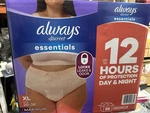 Always Discreet Essentials Incontinence Underwear For Women, Xl (20-26), 56CT.. Fixed Price $44.99.
