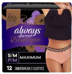 Always Discreet Boutique Maximum Protection Underwear Size S/m - 12 Count. Fixed Price $18.98.