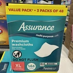 Assurance Premium Extra Large Washcloths - Pack Of 144. Fixed Price $11.99.