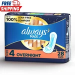 Always Maxi Pads Without Wings, Size 4, Overnight Absorbency, 28 Ct. Fixed Price $11.25.