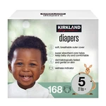 Kirkland Signature Diapers Size 5 (27 Lbs & Up), 168-COUNT. Fixed Price $72.99.