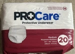 Packs Procare Adult Protective Underwear Medium 34"-46 Moderate Max Absorbs 80. Fixed Price $49.99.