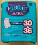 Medline Fitright Ultra Absorbent Underpad 30X36" New Sealed Pack Of 10. Fixed Price $19.99.