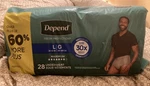 Depend Fresh Protection Men's Incontinence Underwear Size L (28 Count) New. Fixed Price $24.99.