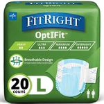 Fitright Adult Diapers, Extra Heavy Absorbency, (waist Size 44IN-56IN), 20 Cou. Fixed Price $38.67.