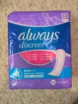 Always Discreet Incontinence Pads Moderate Absorbency Long Length 54 Count. Fixed Price $9.99.
