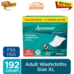 Assurance Premium Disposable Washcloths Pre-moistened Body Wipes, Xl, 192 Ct. Fixed Price $12.99.