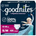 Goodnites Girls' Nighttime Bedwetting Underwear, Size S/m (43-68 Lbs), 44 Ct .... Fixed Price $39.35.